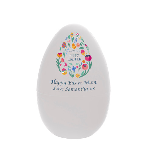 Large Floral Fillable Easter Egg