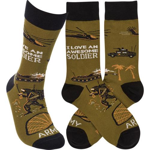 I Love An Awesome Soldier Socks