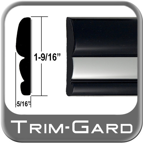 1-5/8" Wide Black / Chrome Body Side Molding Sold by the Foot, Trim Gard® # 11702