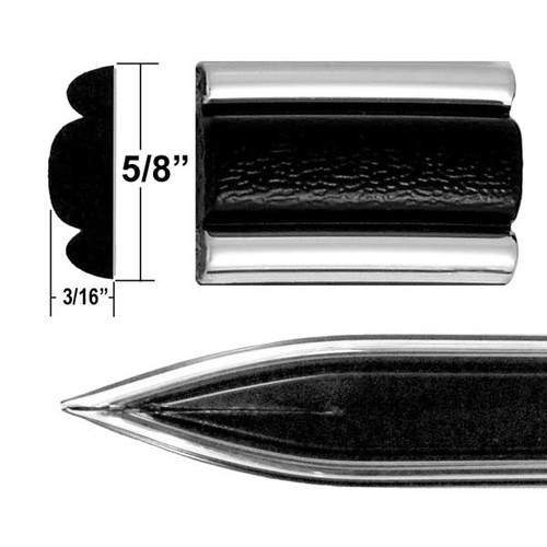 5/8" Wide Black / Chrome Body Side Molding Two 13' Strips, Trim Gard® # 502