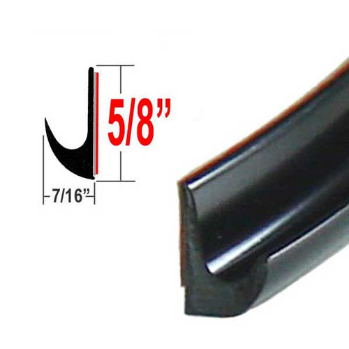 5/8" Tall Black Drip Rail Molding Sold by the Foot, Trim Gard® # DR02