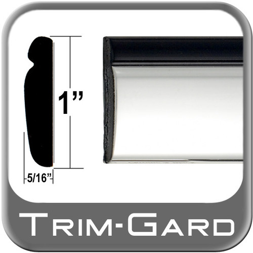 1" Wide Black / Chrome Body Side Molding Sold by the Foot, Trim Gard® # PP02