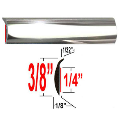 "L" Style Chrome Door Edge Guard ( PTC01 ), Sold by the Foot, Trim Gard® # PTC01