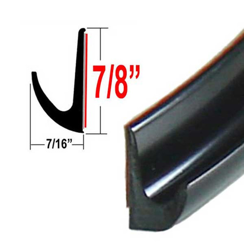 7/8" Tall Black Drip Rail Molding Sold by the Foot, Trim Gard® # WRT02