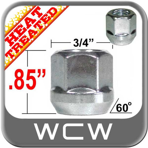 West Coast Wheel® 1/2" x 20 Zinc Lug Nuts Tapered (60°) Seat Right Hand Thread Silver Sold Individually #W1012B