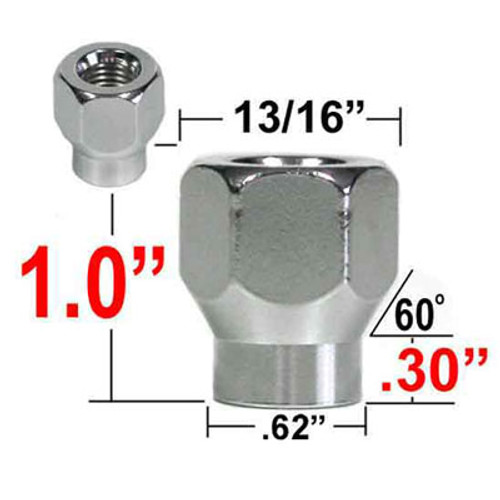 West Coast Wheel® 12mm x 1.5 Chrome Lug Nuts Mag E-T (w/60° Taper) Seat Right Hand Thread Chrome Sold Individually #W1015O