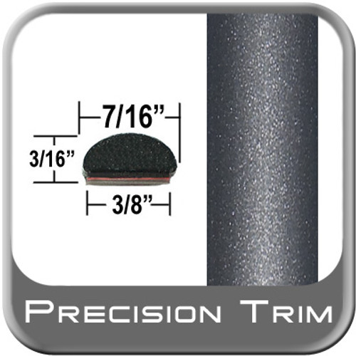 7/16" Wide Dark Gray Wheel Molding Trim ( PT84 ), Sold by the Foot, Precision Trim® # 2150-84