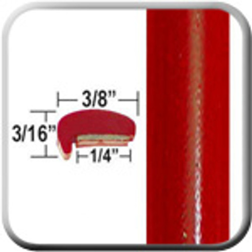 "L" Style Absolute Red Door Edge Guards 3P0 ( CP16 / PT88 ), Sold by the Foot, ColorTrim Plastics® # 10-16