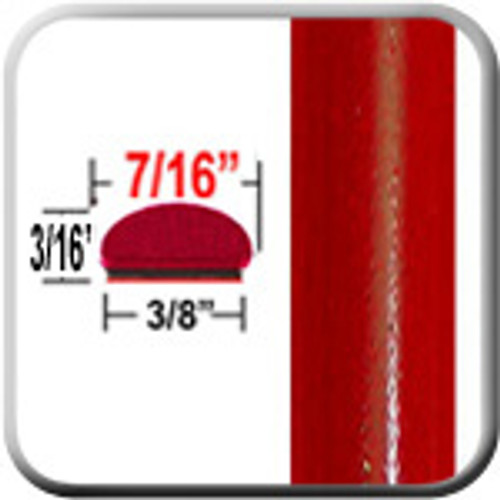 7/16" Wide Absolute Red Wheel Molding Trim 3P0 ( CP16 / PT88 ), Sold by the Foot, ColorTrim Plastics® # 20-16