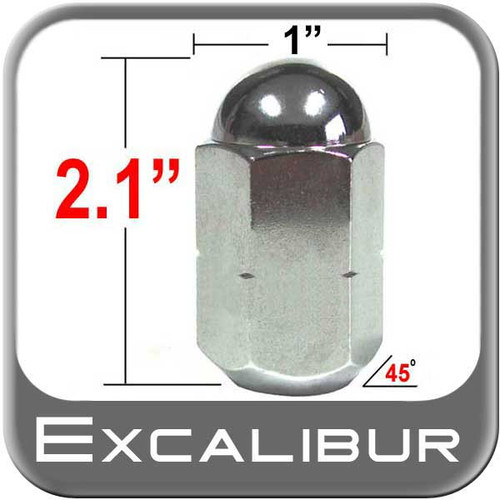 Excalibur® 5/8" x 18 Chrome Duallie Lug Nuts Tapered (45°) Seat Left Hand Thread Chrome Sold Individually #3140