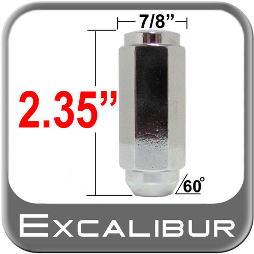 Excalibur® 1/2" x 20 Chrome Lug Nuts Tapered (60°) Seat Left Hand Thread Chrome Sold Individually #3205