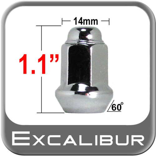 Excalibur® 3/8" x 24 Chrome Lug Nuts Tapered (60°) Seat Right Hand Thread Chrome Sold Individually #98-0028