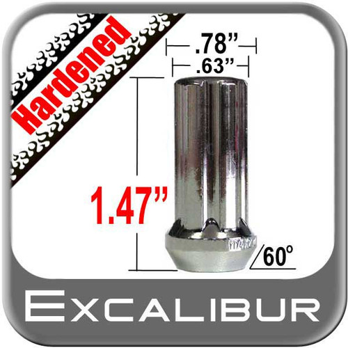 Excalibur® 1/2" x 20 Lug Nuts Tapered (60°) Seat Right Hand Thread Chrome Sold Individually #98-0354A