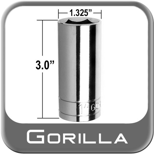 Gorilla® Thin Wall Socket 1" Hex Socket w/1/2" Drive Sold Individually #100SKT