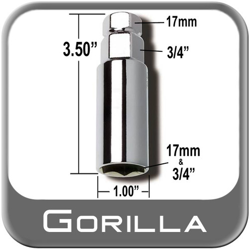 Gorilla® Thin Wall Lug Adapter 17mm & 3/4" Male x 17mm & 3/4" Female Sold Individually #1734DS