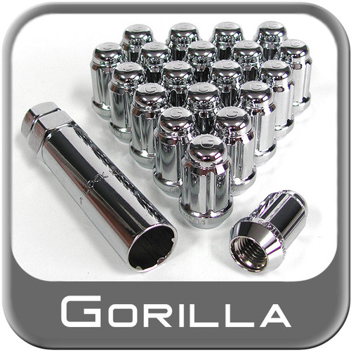 Gorilla® 12mm x 1.25 Wheel Locks Tapered (60°) Seat Right Hand Thread Chrome 20 Locks w/Key #21623SD