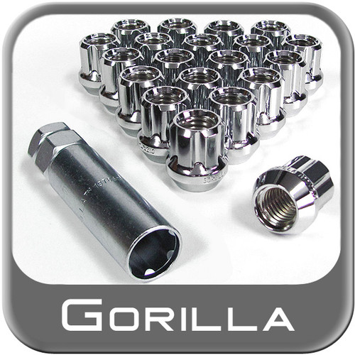 Gorilla® 14mm x 1.5 Lug Nuts Tapered (60°) Seat Right Hand Thread Chrome 20 Nuts w/Key #26043SD