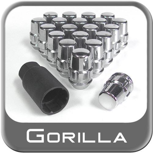 Gorilla® 12mm x 1.5 Wheel Locks Tapered (60°) Seat Right Hand Thread Chrome 20 Locks w/Key #71433N