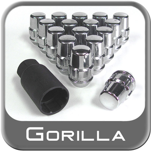 Gorilla® 12mm x 1.25 Wheel Locks Tapered (60°) Seat Right Hand Thread Chrome 16 Locks w/Key #71622N