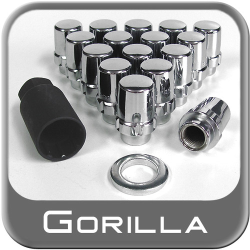 Gorilla® 12mm x 1.25 Wheel Locks Mag Seat Right Hand Thread Chrome 16 Locks w/Key #72622N