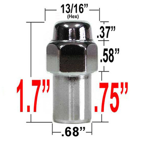 Gorilla® 12mm x 1.5 Chrome Lug Nuts Mag Seat Right Hand Thread Chrome Sold Individually #73138