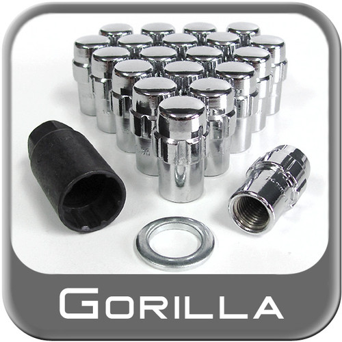 Gorilla® 7/16" x 20 Wheel Locks Mag Seat Right Hand Thread Chrome 20 Locks w/Key #73673N