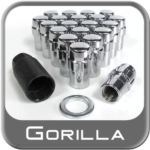 Gorilla® 1/2" x 20 Wheel Locks Mag Seat Right Hand Thread Chrome 20 Locks w/Key #73683N