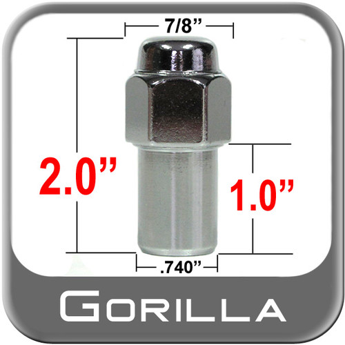 Gorilla® 14mm x 1.5 Chrome Lug Nuts Mag Seat Right Hand Thread Chrome Sold Individually #75148
