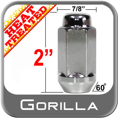 Gorilla® 5/8" x 18 Chrome Lug Nuts Tapered (60°) Seat Right Hand Thread Chrome Sold Individually #76158HT