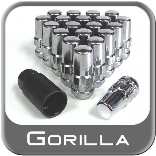 Gorilla® 1/2" x 20 Wheel Locks Tapered (60°) Seat Right Hand Thread Chrome 20 Locks w/Key #76683N