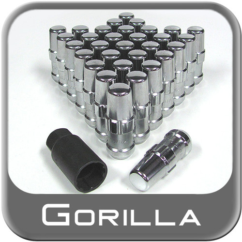 Gorilla® 9/16" x 18 Wheel Locks Tapered (60°) Seat Right Hand Thread Chrome 32 Locks w/Key #76695XL
