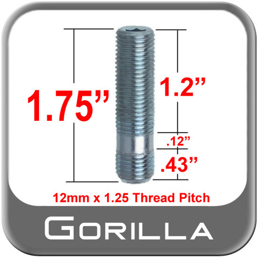 Gorilla® Silver Wheel Stud Open (Female) Sold Individually #77728
