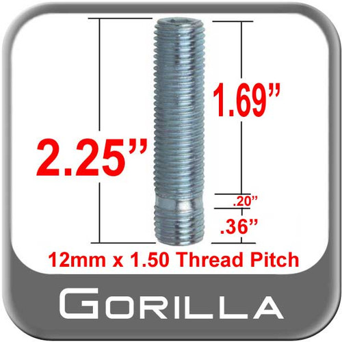 Gorilla® Silver Wheel Stud Open (Female) Sold Individually #77738XL