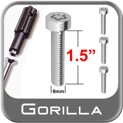 Gorilla® Chrome Wheel Cover Locks 4 Locks w/Key #781