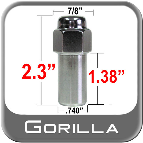 Gorilla® 14mm x 1.5 Chrome Lug Nuts Mag Seat Right Hand Thread Chrome Sold Individually #84148