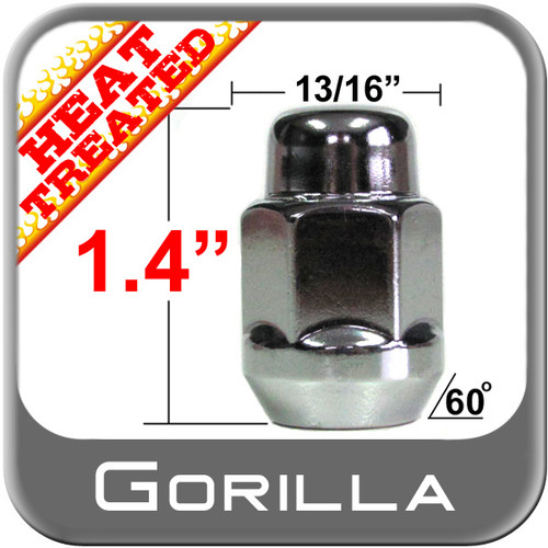 Gorilla® 7/16" x 20 Chrome Lug Nuts Tapered (60°) Seat Right Hand Thread Chrome Sold Individually #91178HT