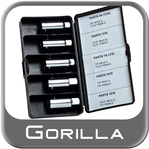 Gorilla® Thin Wall Lug Adapter Kit Most Popular Adapters w/Case Set of 5 #ADPK1