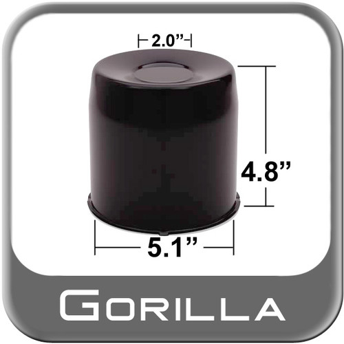 Gorilla® Black Wheel Hub Cover Recessed w/Emblem Indentation Cylindrical w/Tapered Tip Sold Individually #HC211BC