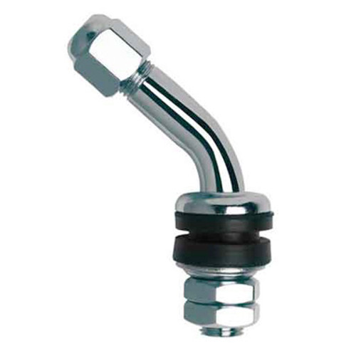 Gorilla® Chrome Angled Valve Stem Long Angle w/Chrome Cap Angled w/Hex Cap Sold Individually #VS403