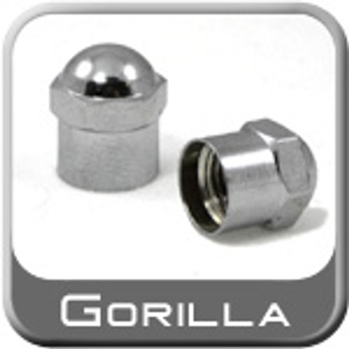 Gorilla® Chrome Tire Valve Stem Cap Dome Top "Hex" Hex (Domed) Sold Individually #VSC