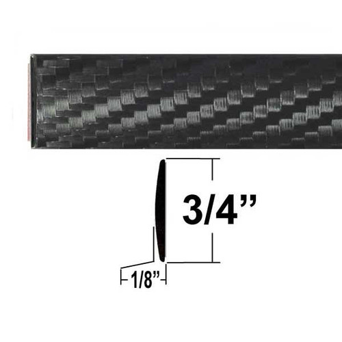 3/4" Wide Carbon Fiber Body Side Molding Sold by the Foot, Cowles® # 37-201