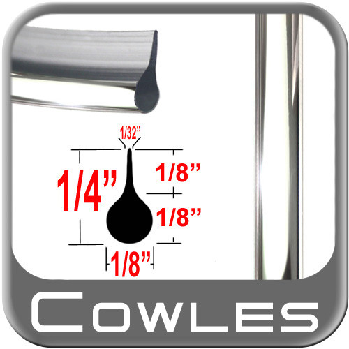 1/8" Wide Chrome Gap Trim Sold by the Foot, Cowles® # 37-414
