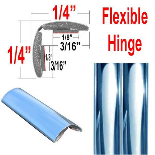 1/2" Wide (split) Chrome Chrome Flexible Molding Sold by the Foot, Cowles® # 37-794