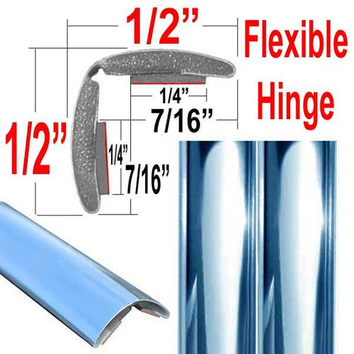 1" Wide (split) Chrome Chrome Flexible Molding Sold by the Foot, Cowles® # 37-795