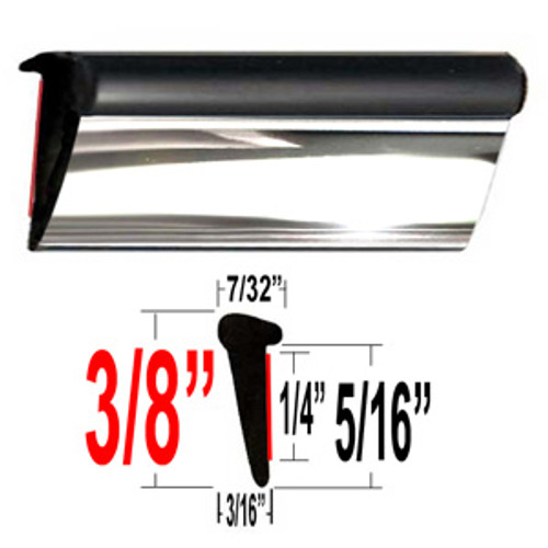 Lip Style Black / Chrome Car Door Guards Sold by the Foot, Cowles® # 39-650