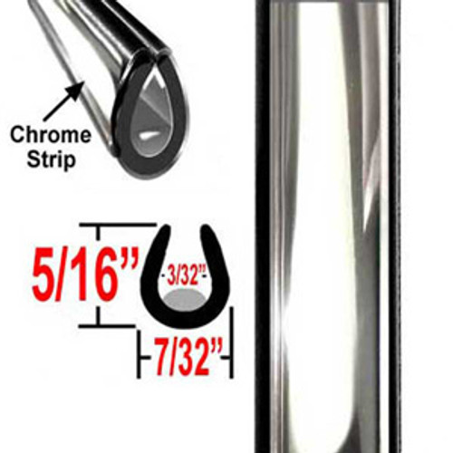 "U" Style Black / Chrome Bug Guard Trim Sold by the Foot, Cowles® # 39-811