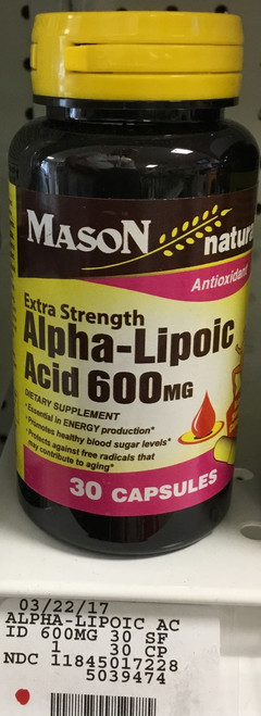 Alpha-Lipoic Acid (Extra Strength)- Mason Natural
