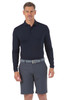 Men's Solid Long Sleeve Polo Shirt