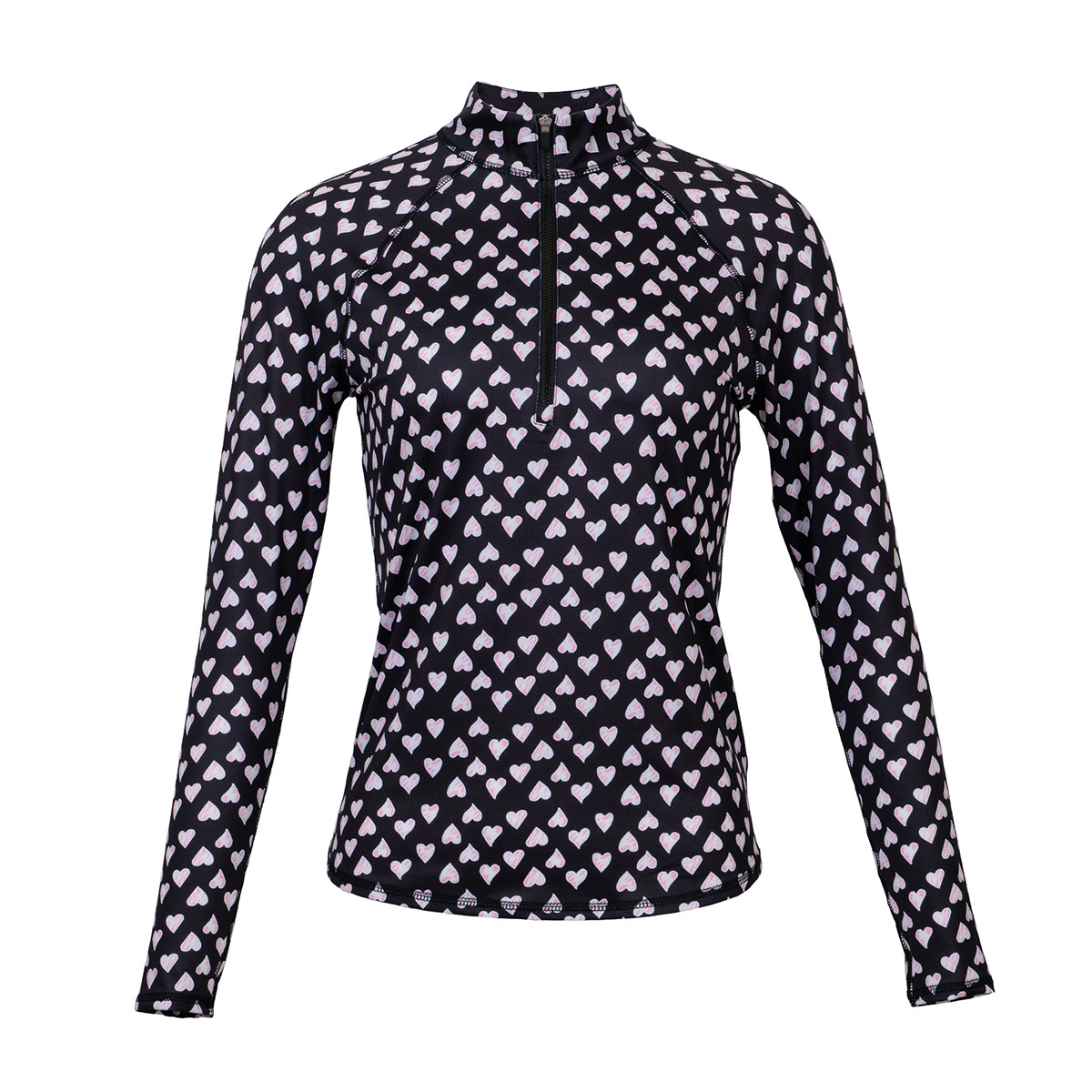 Jofit Ditsy Heart UV Long Sleeve Mock Neck | Cutler Sports