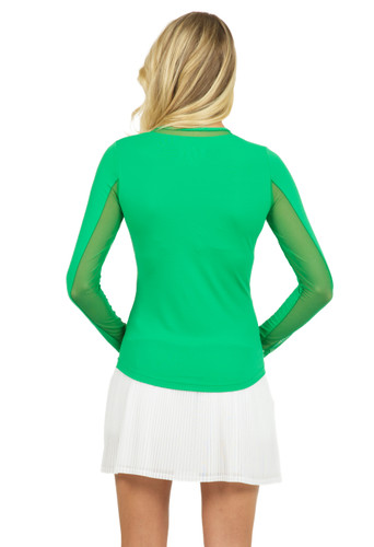 Solid Crew Top With Mesh